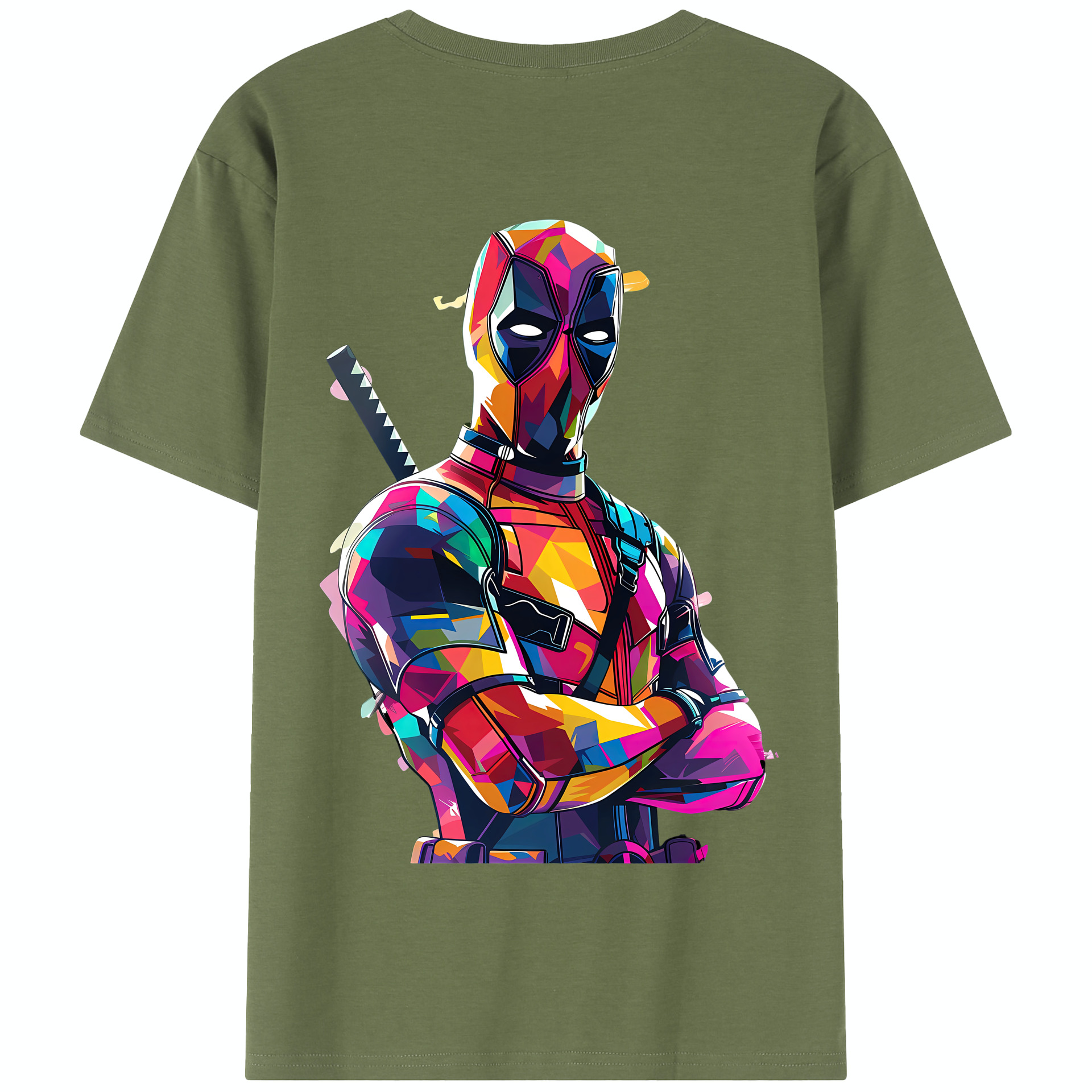 （画像用） Deadpool デッドプール 綿100％半袖Tシャツ（背面プリント）